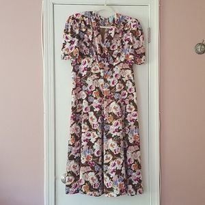 Heyday Mary dress brown floral sz 16